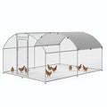 Large Metal Chicken Coop with Roosting Perch Walk-in Poultry Cage Waterproof Cover (10' L x 13.2' W x 6.4' H) U77389