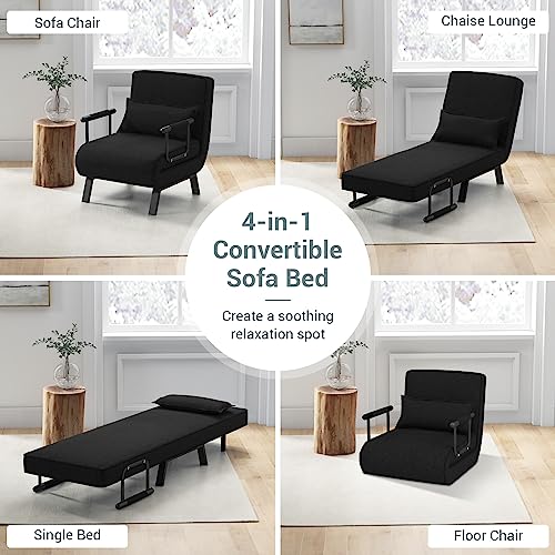 4-in-1 Folding Sofa Bed with Removable Pillow D52857