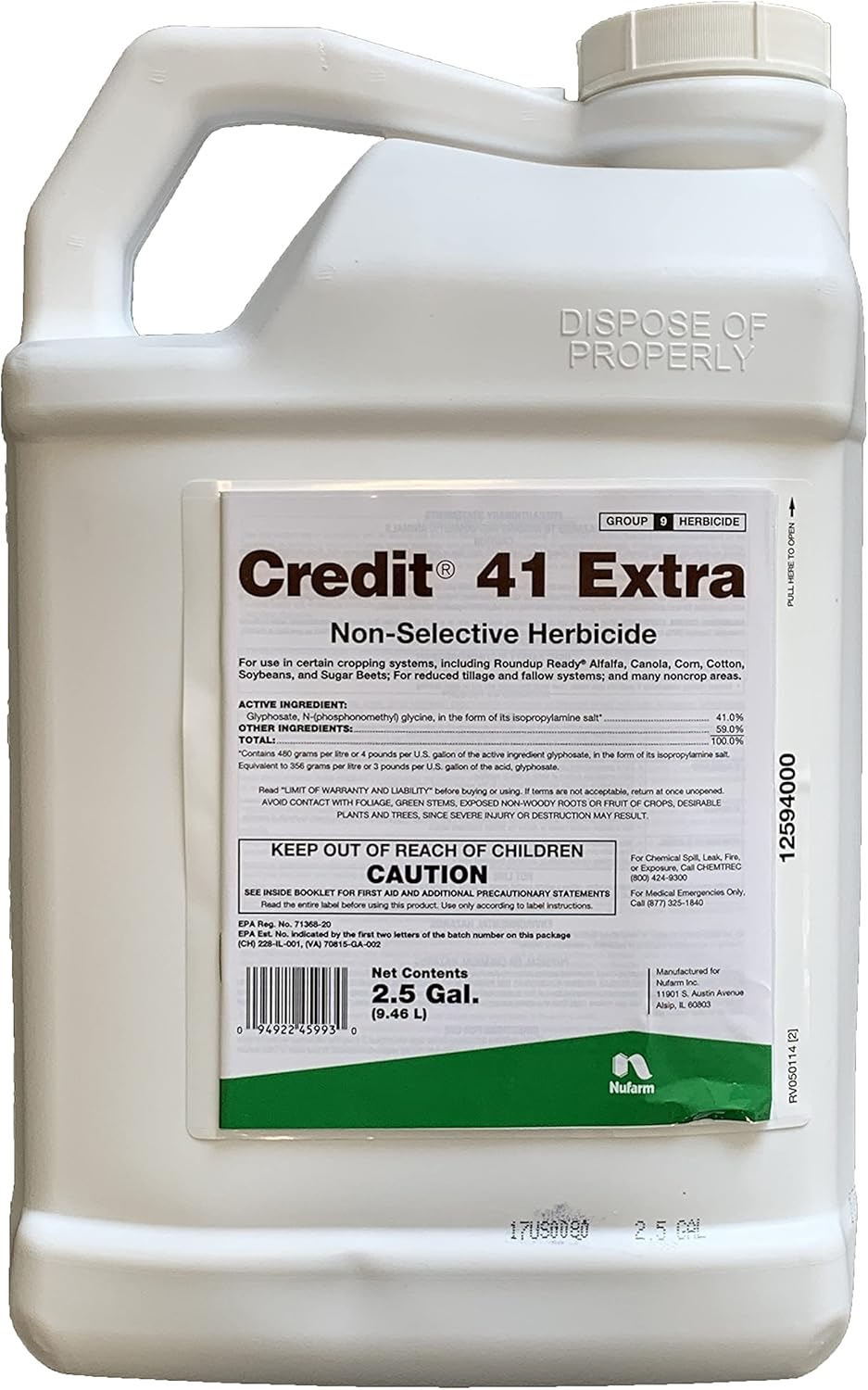 2.5 Gallons 41% Glyphosate Herbicide with Surfactant J55631