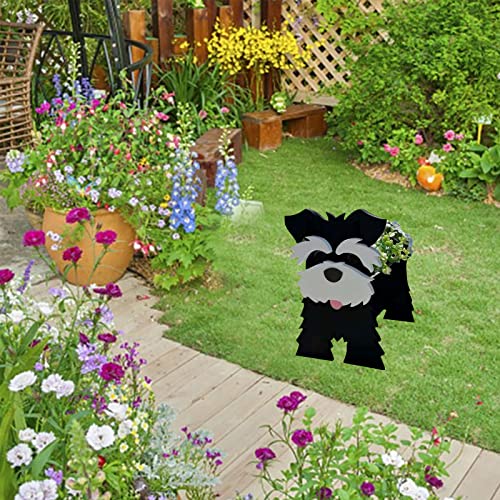 White and Black Dog Planter Pot, 13.4 * 9.5in R670050