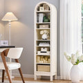 Natural 7 Tier Arched Bookshelf with Adjustable Shelves H827