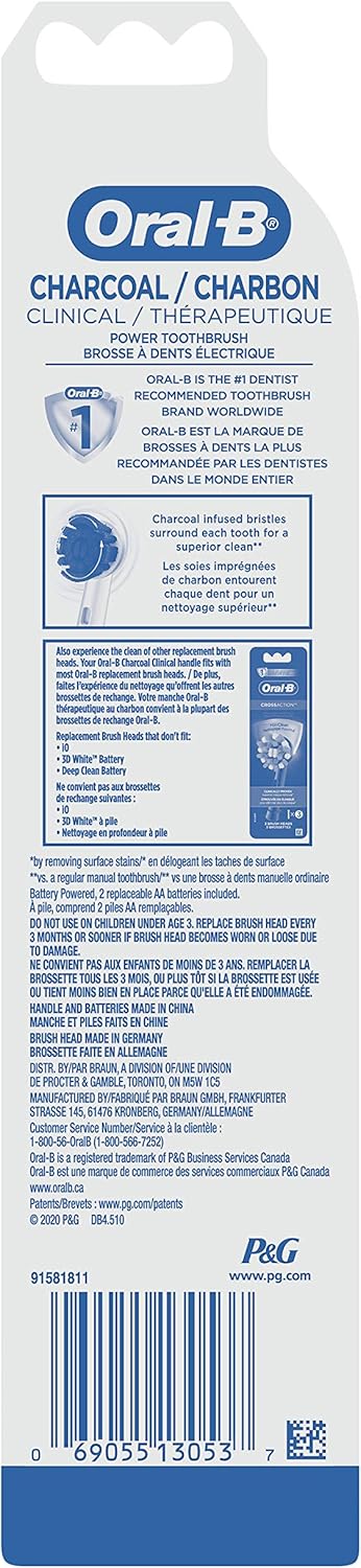 Clinical Charcoal Battery Powered Toothbrush X629