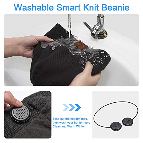 White Bluetooth Knit Winter Beanie G388