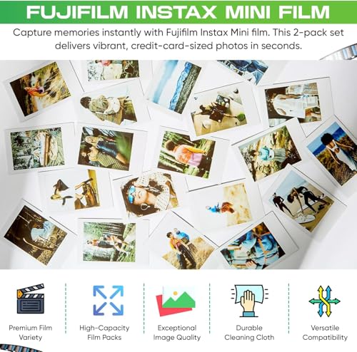 INSTAX Mini Instant Film 2 Pack = 20 Sheets (White) A677