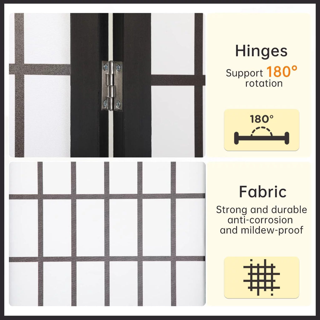 White 4 Panel Wood Room Divider K366335