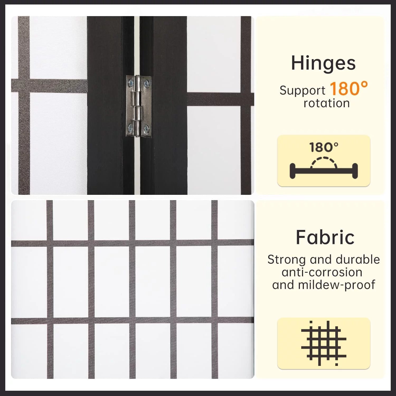 White 4 Panel Wood Room Divider K366335