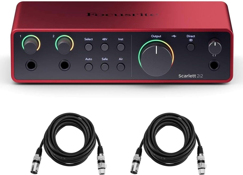 2x2 USB Audio Interface Bundle with 2 XLR Cables N7742