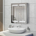 24 Inch X 28 Inch Stainless Steel Wall Mounted Medicine Cabinet with Double Touch Switches N8195
