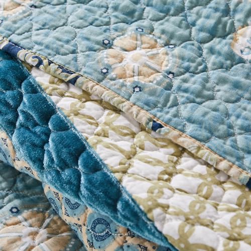 3-Piece Full/Queen Blue Quilted Bedding Set V35323