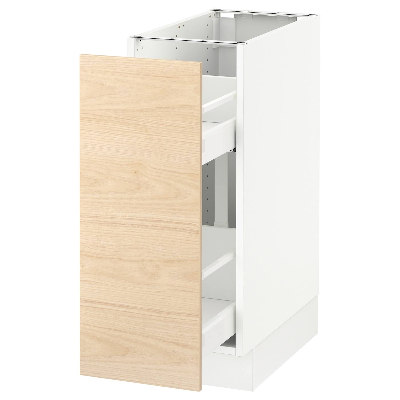 White Base Cabinet with Pull-Out Organizers E146