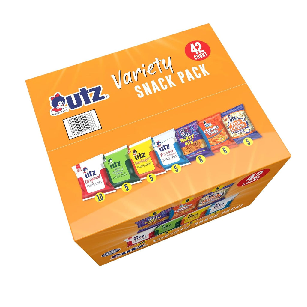 Snack Variety Pack, Potato Chips, Cheese Curls, Popcorn, Party Mix (Pack of 42) P86538