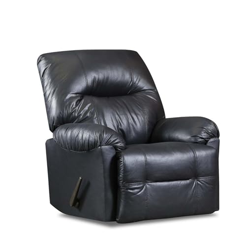 Black Leather Recliner Chair with Footrest U356025
