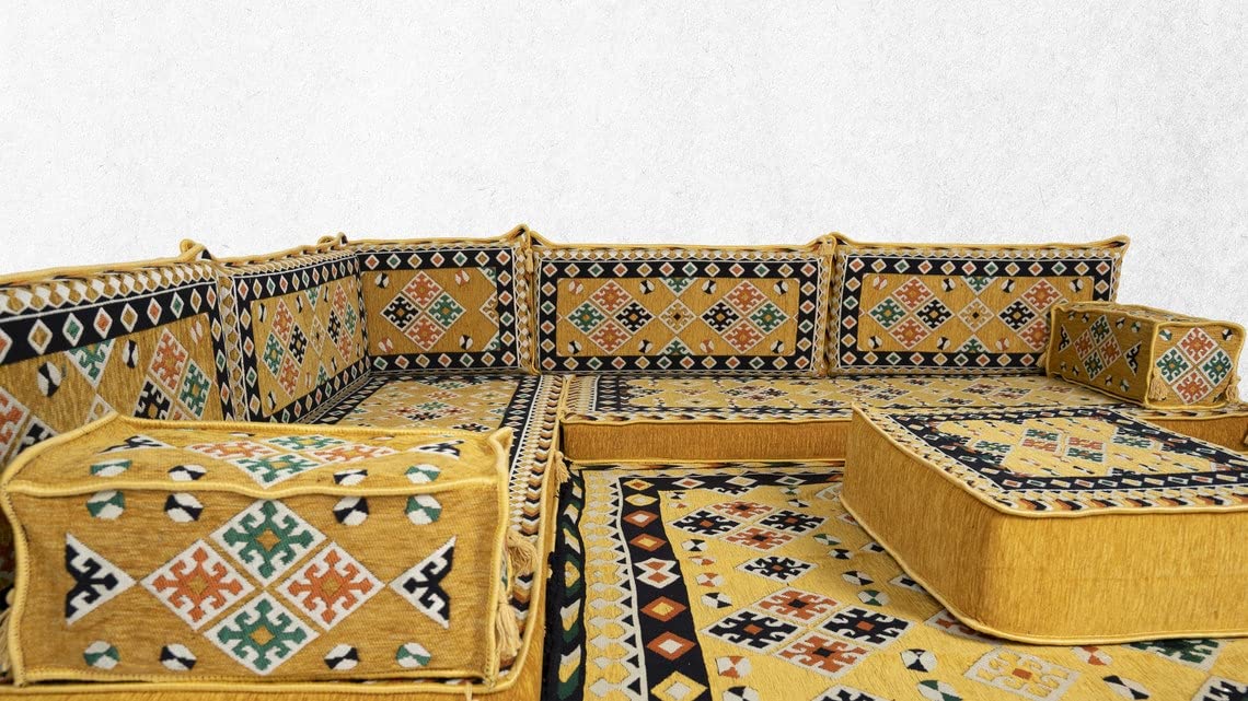 Yellow Arabic Floor Seating Sofa P1055