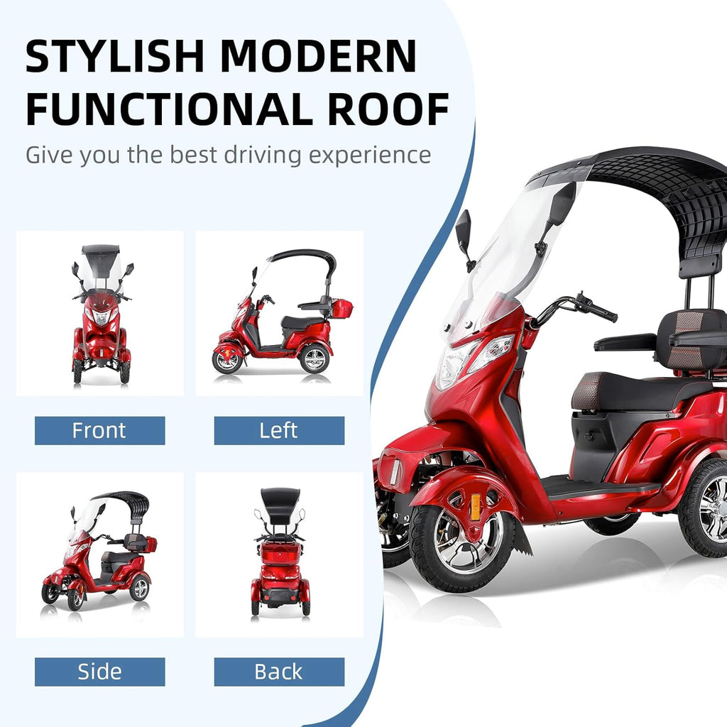 4 Wheel Electric Mobility Scooter with Canopy & Windshield U773916