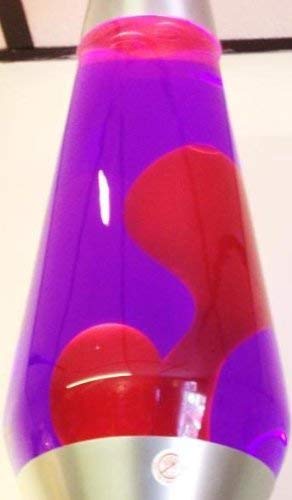 27 Inch Silver Base Grande Lamp with Pink Wax in Purple Liquid J393