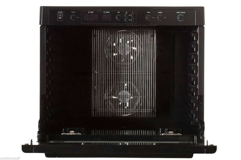 Black Digital Food Dehydrator with Stainless Steel Trays C898