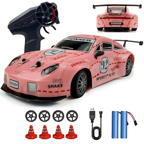 1:24 Scale 4WD RC Drift Car with LED Lights and Drifting Tires P52876