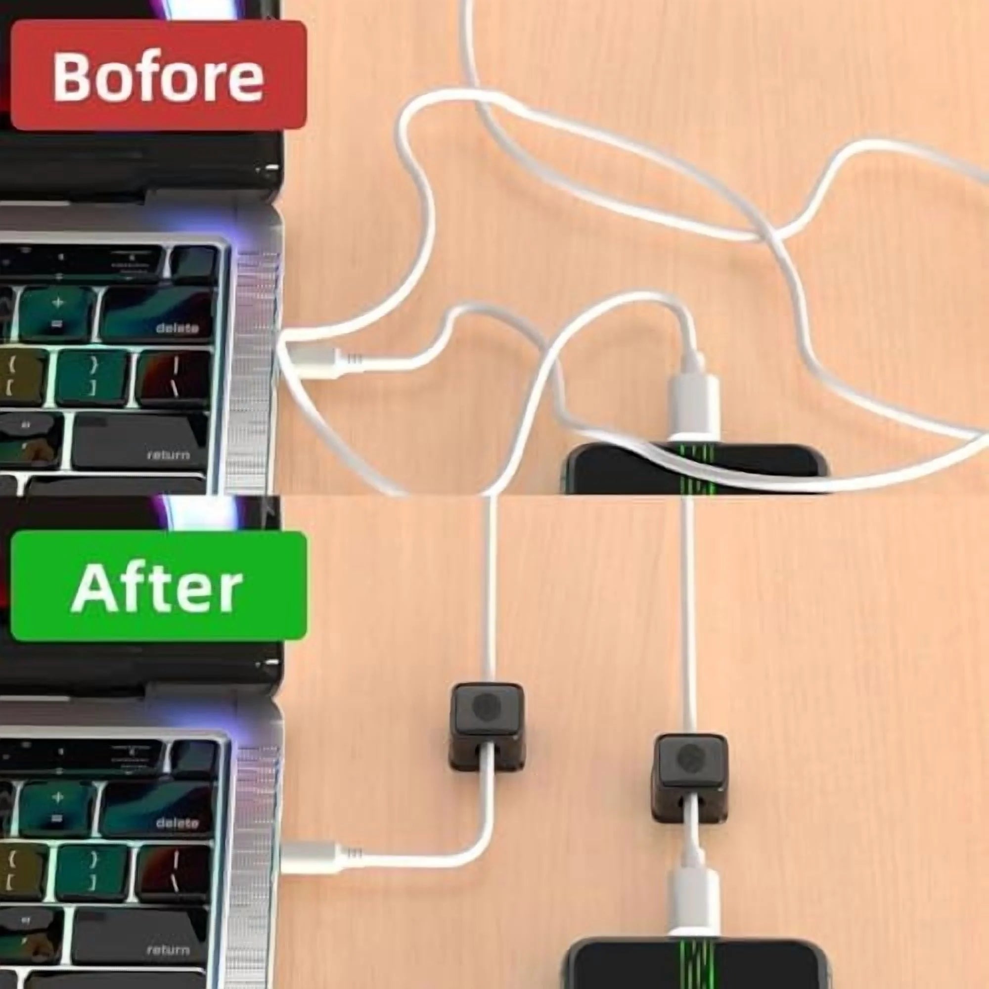 12 Pack Black Self Adhesive Magnetic Cable Clips Cord Organizer M99366