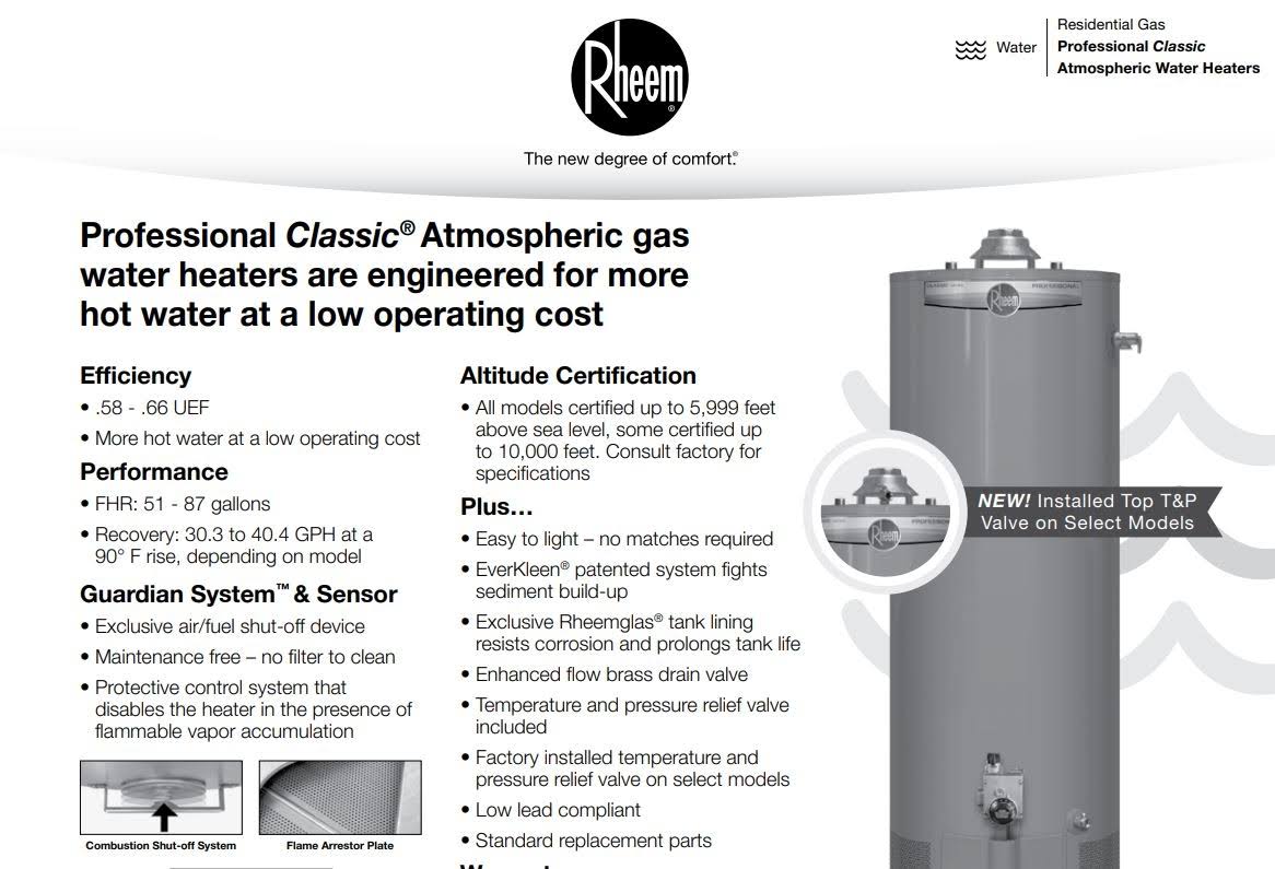 50 Gallon Natural Gas Water Heater W362