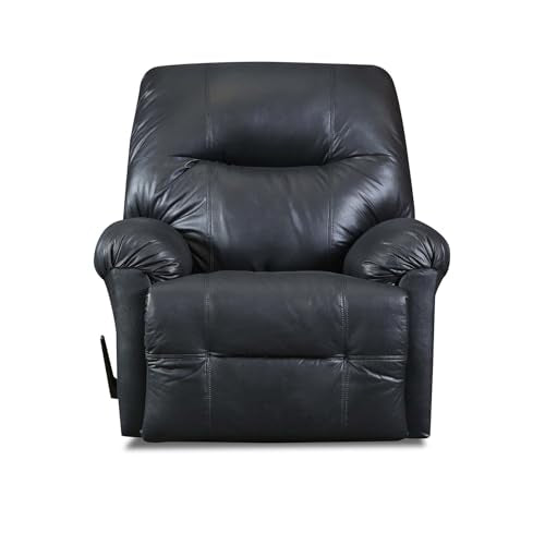 Black Leather Recliner Chair with Footrest U356025