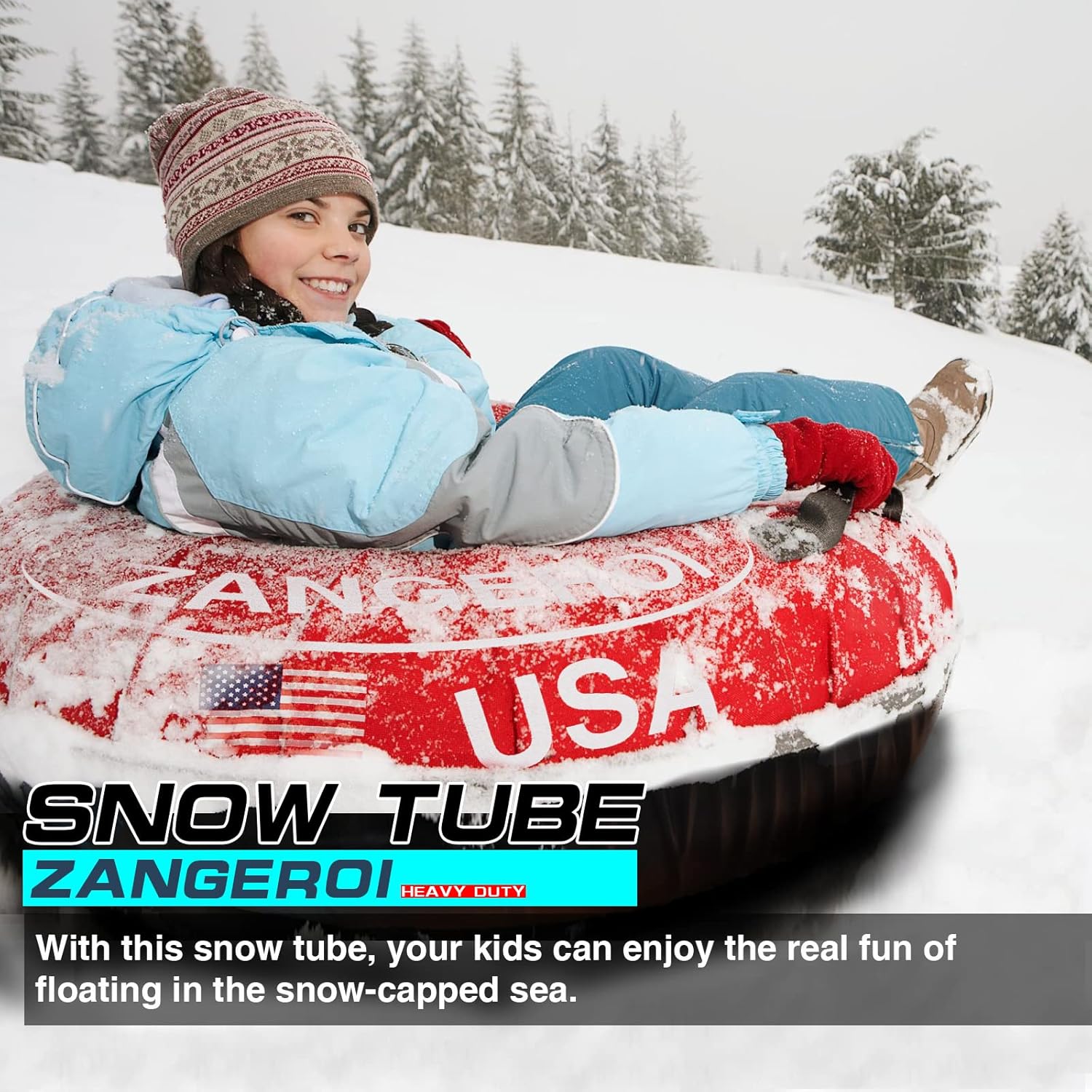 47inch Inflatable Heavy Duty Snow Tube (Blue) K2098