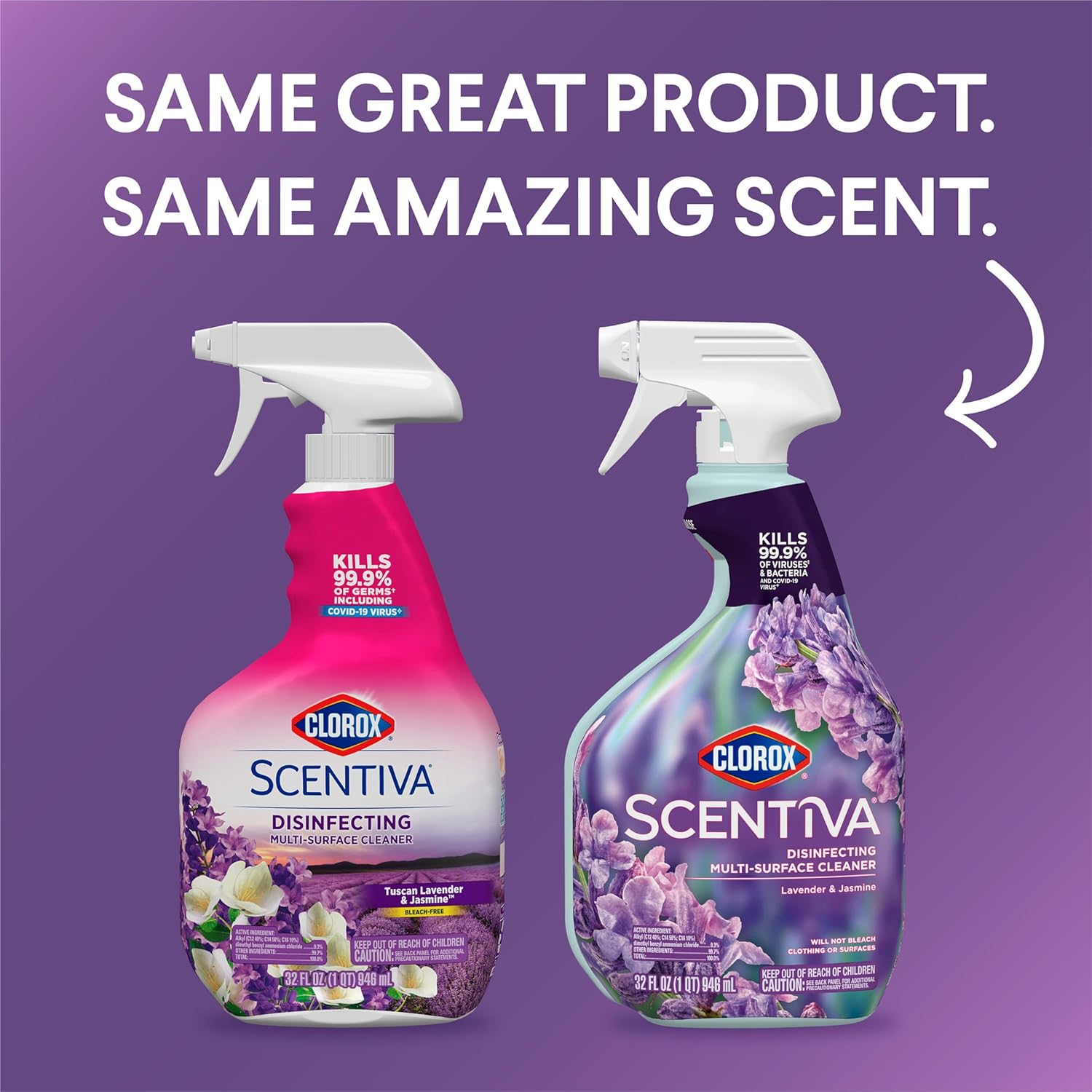 Lavender and Jasmine Disinfecting Multi-Surface Cleaner, 32 Fl Oz D3522