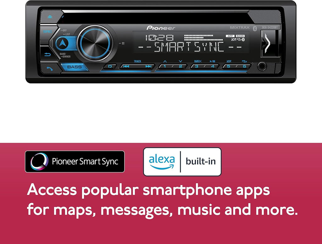 Single-Din Bluetooth CD Receiver with USB/AUX Inputs K2882