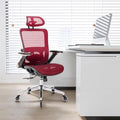 Red Mesh High Back Office Chair with Adjustable Headrest and Flip-Up Arms J91593