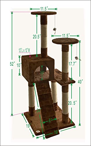 Beige Compact Cat Tree with Ladder F884909
