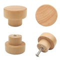 16PCS Unfinished Wood Dresser Knobs, Mushroom Wooden Cabinet Knobs, Round Wood Drawer Knobs Pulls Handle (Diameter: 1.3", Height: 1") K64461