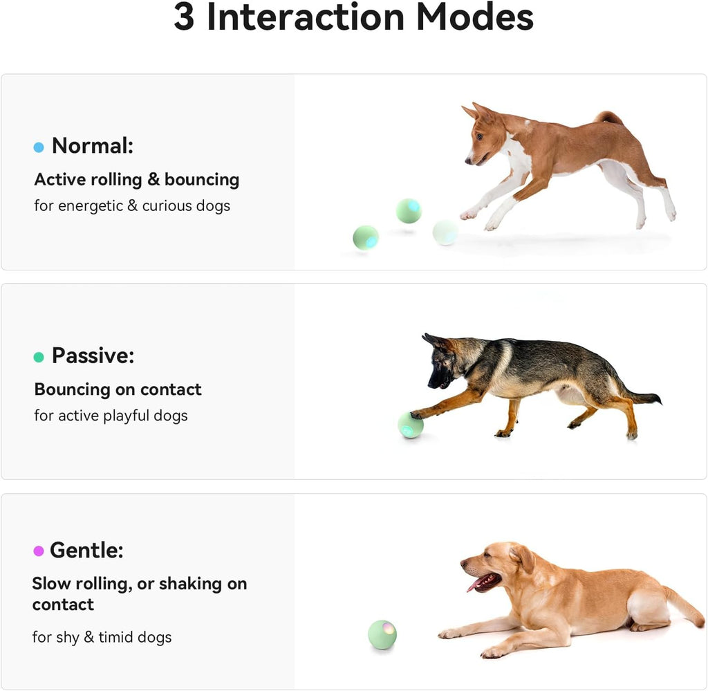 Smart Interactive Dog Toy, Automatic Moving Bouncing Rotating Ball with Lights Q394214