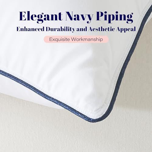 King Size 2 Pack Goose Feather and Down Bed Pillow, 20x36 Inches V380