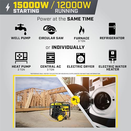 5000-Watt Electric Start Tri Fuel Portable Generator with CO Shield O5470