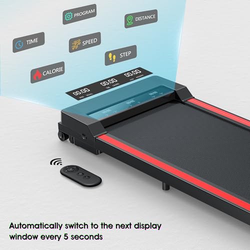 Portable 2-in-1 Under Desk Treadmill with Foldable Wheels and Remote Control Q75829
