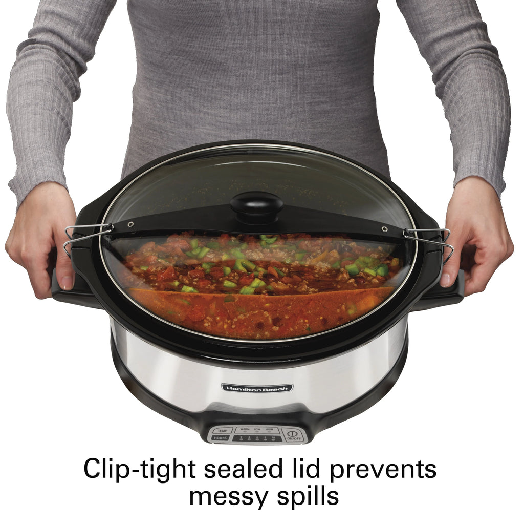 7 Quart Programmable Slow Cooker with Removable Crock, Red S883