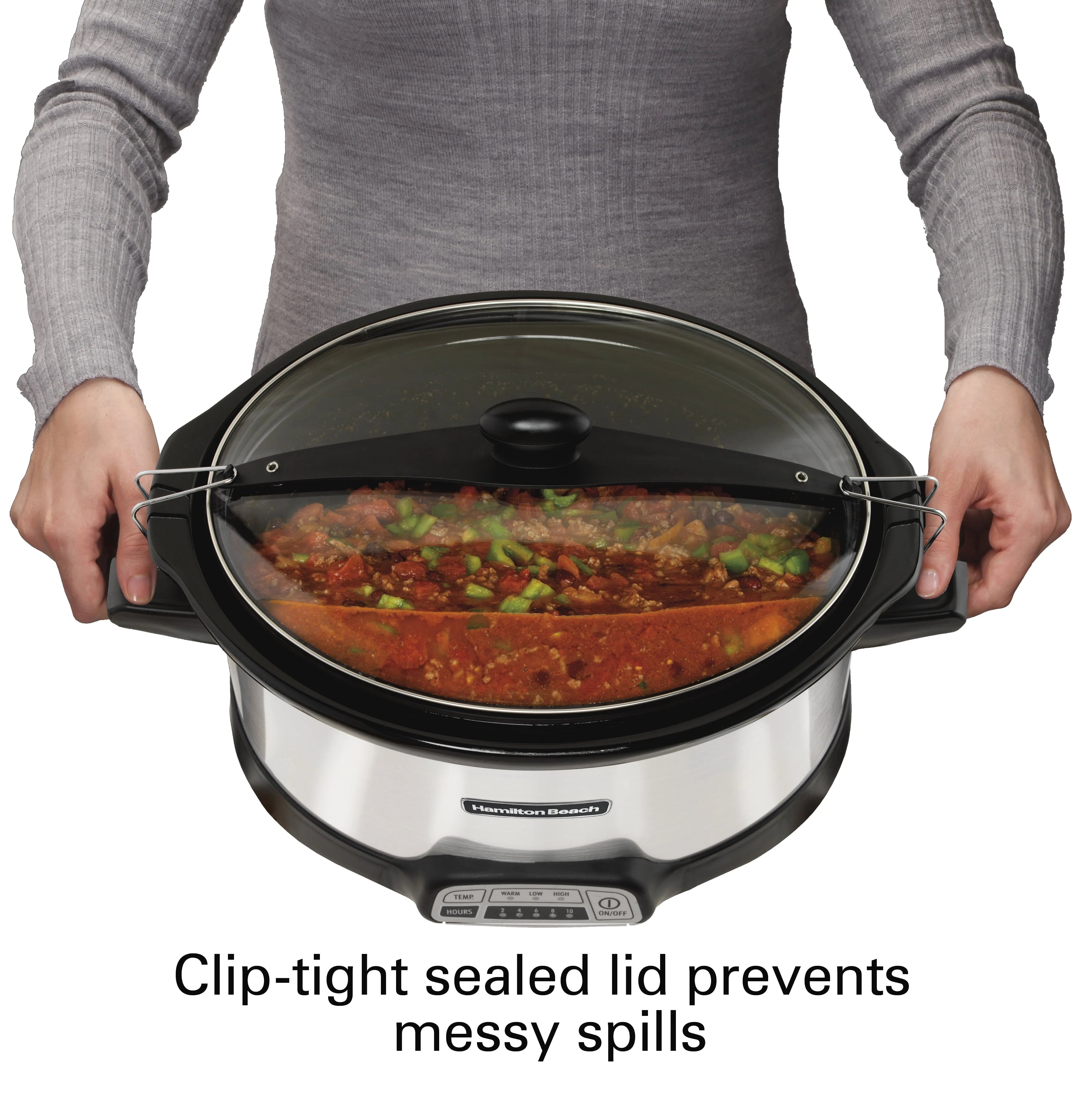7 Quart Programmable Slow Cooker with Removable Crock, Red S883