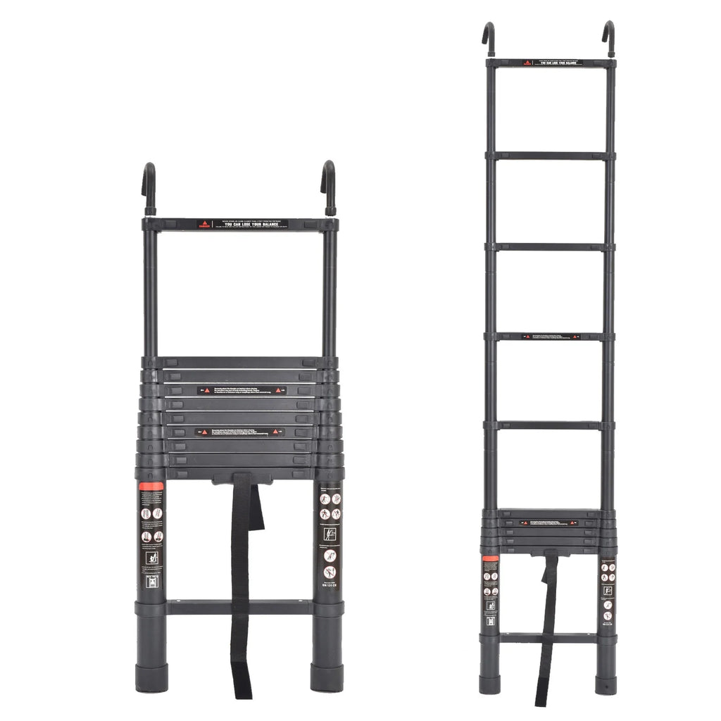10.5ft Aluminum Extension Ladder with Anti-Slip Rubber Feet P12383