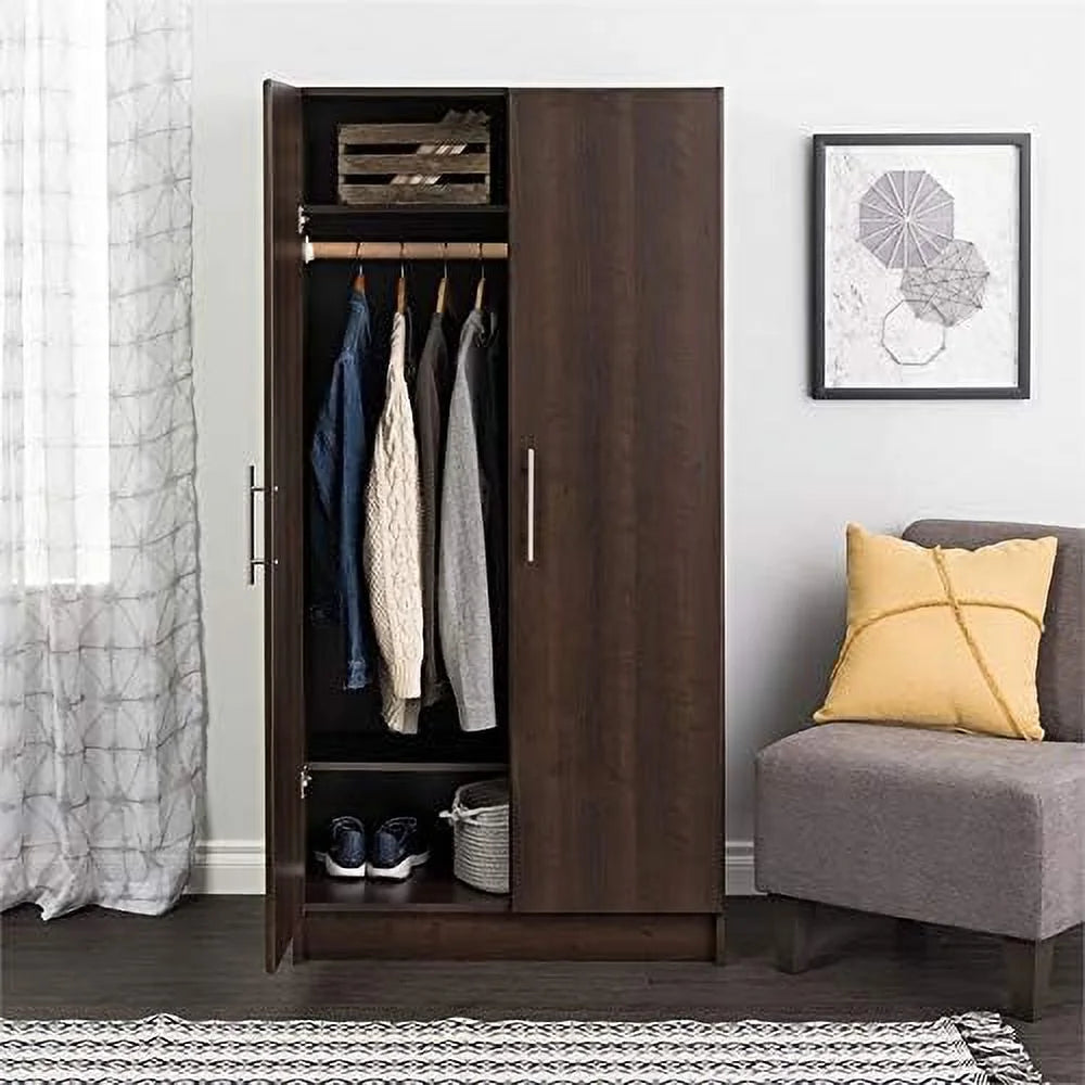 32" Wardrobe Armoire In Espresso J329