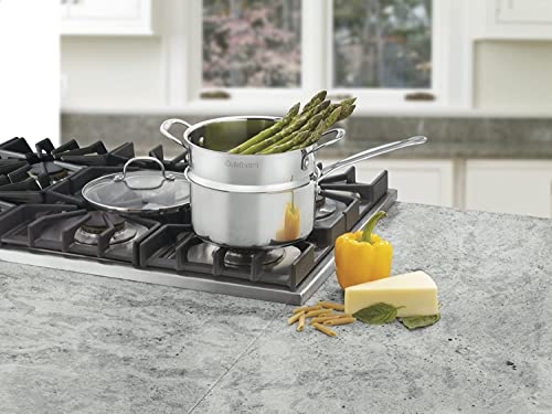 3-Piece 3-Quart Brushed Stainless Steamer Set V277