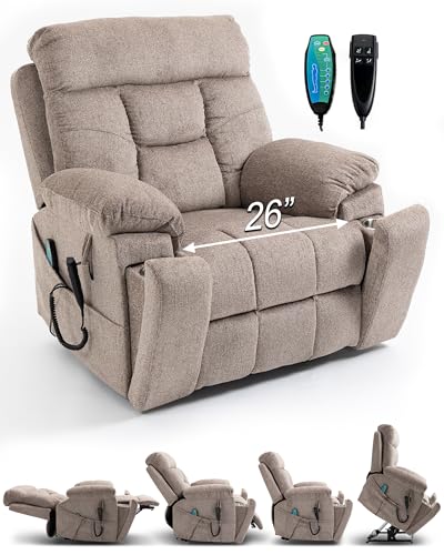 Large Power Lift Recliner Chair with Heated and Massage, 26in Extra Wide Seat T73859