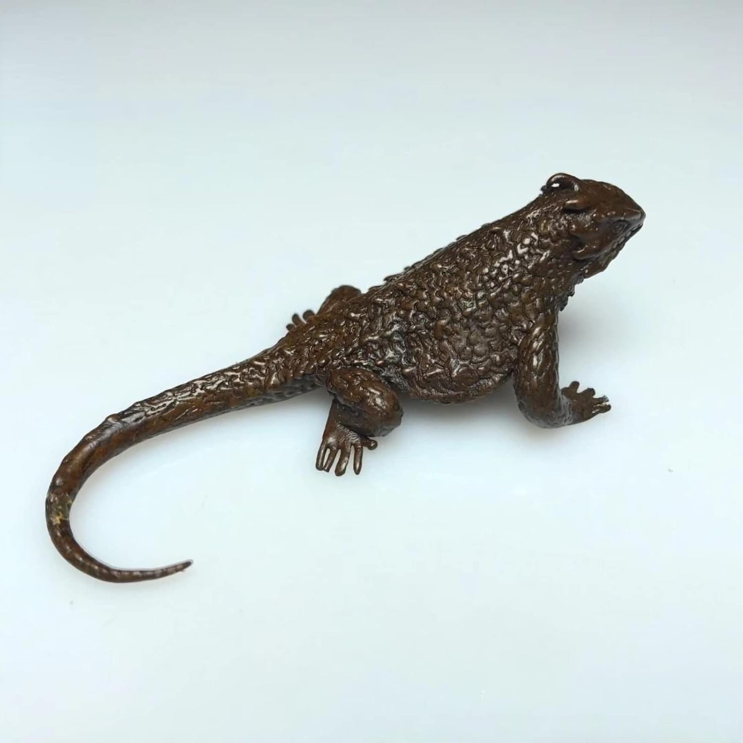 Brass Lizard Sculpture Gecko Figurine Statue X6655