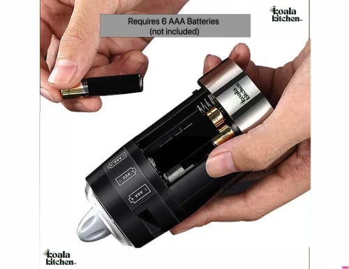 Black Electric Salt and Pepper Grinder Set, 2 Pack L354