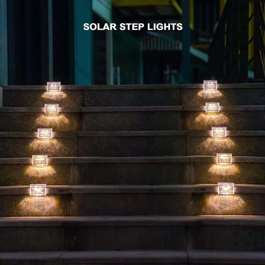 8 Pack Solar Deck Lights, 10 lumens, Warm White X592