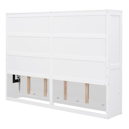 Full Size White Murphy Bed Cabinet Q428600