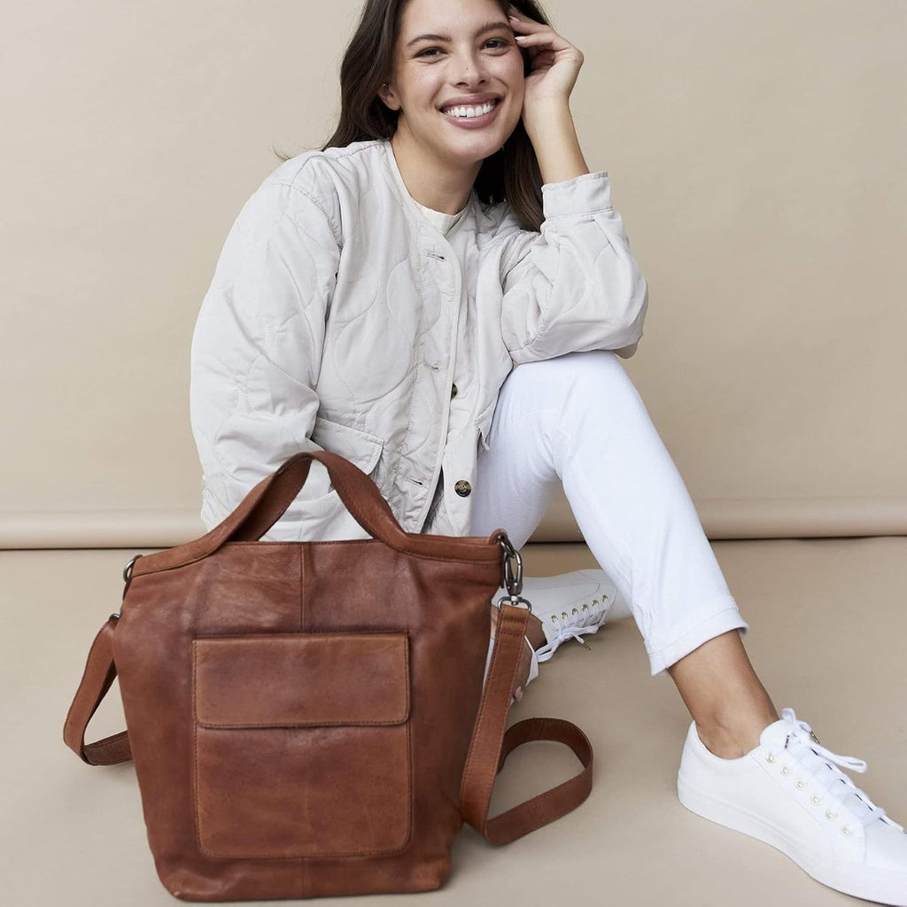Black Leather Tote Bag K13821