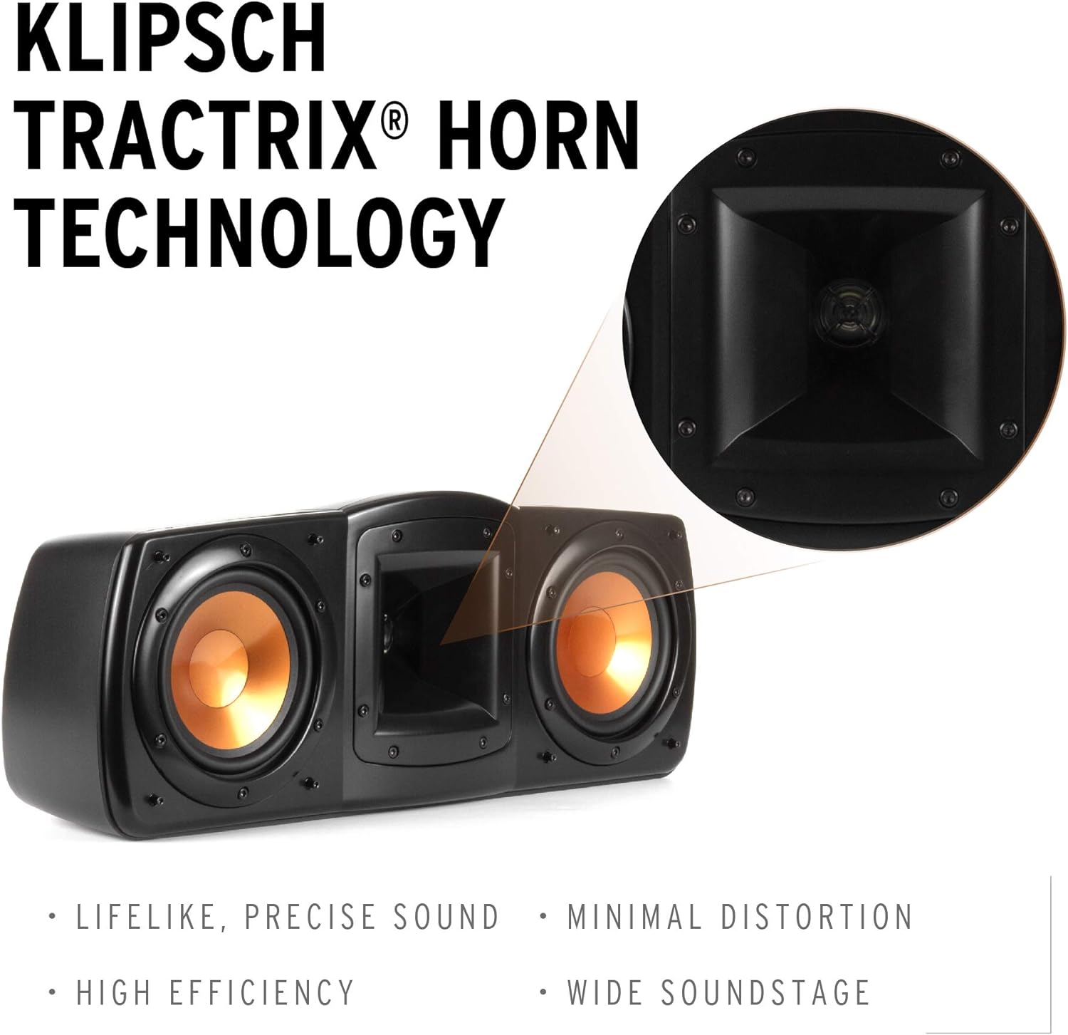 Black Center Channel Speaker with Dual 5.25” Woofers and 1” Tweeter F15704