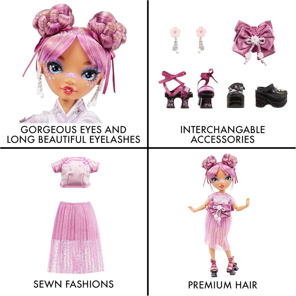 Mauve Purple Fashion Doll with 2 Designer Outfits and Accessories R561