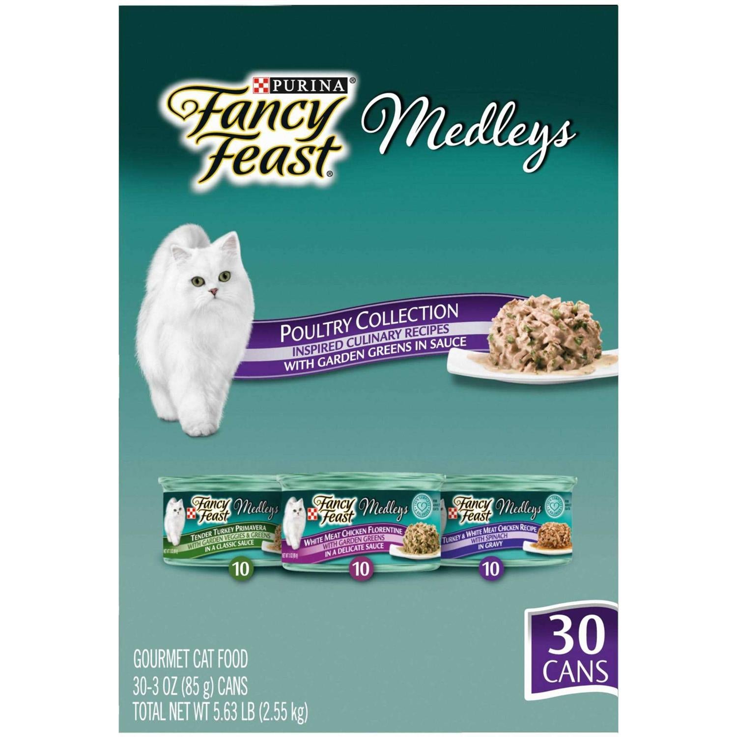 Wet Cat Food Variety Pack Poultry Collection with Garden Greens in Sauce N321361