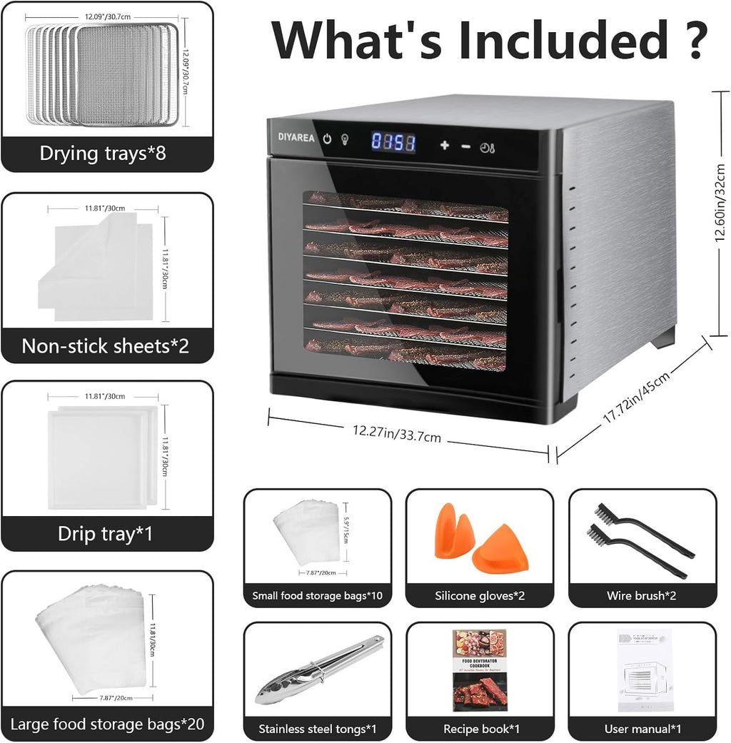 8 Stainless Steel Trays Food Dehydrator U2985