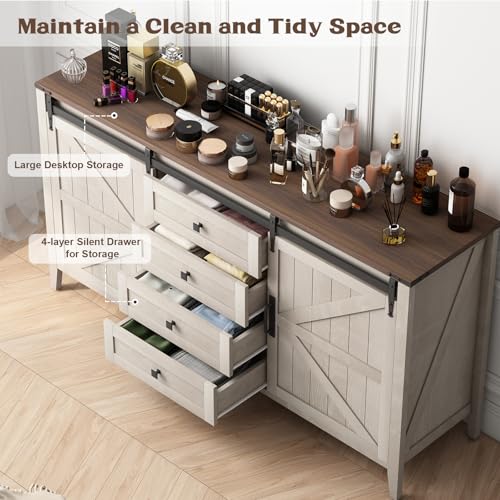 White 4 Drawer Wood Dresser U245734